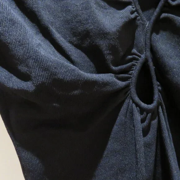 DISSH Monique Long Sleeve Knit Top in Black Cut Out Minimalist Evening - Size L - Picture 7 of 13